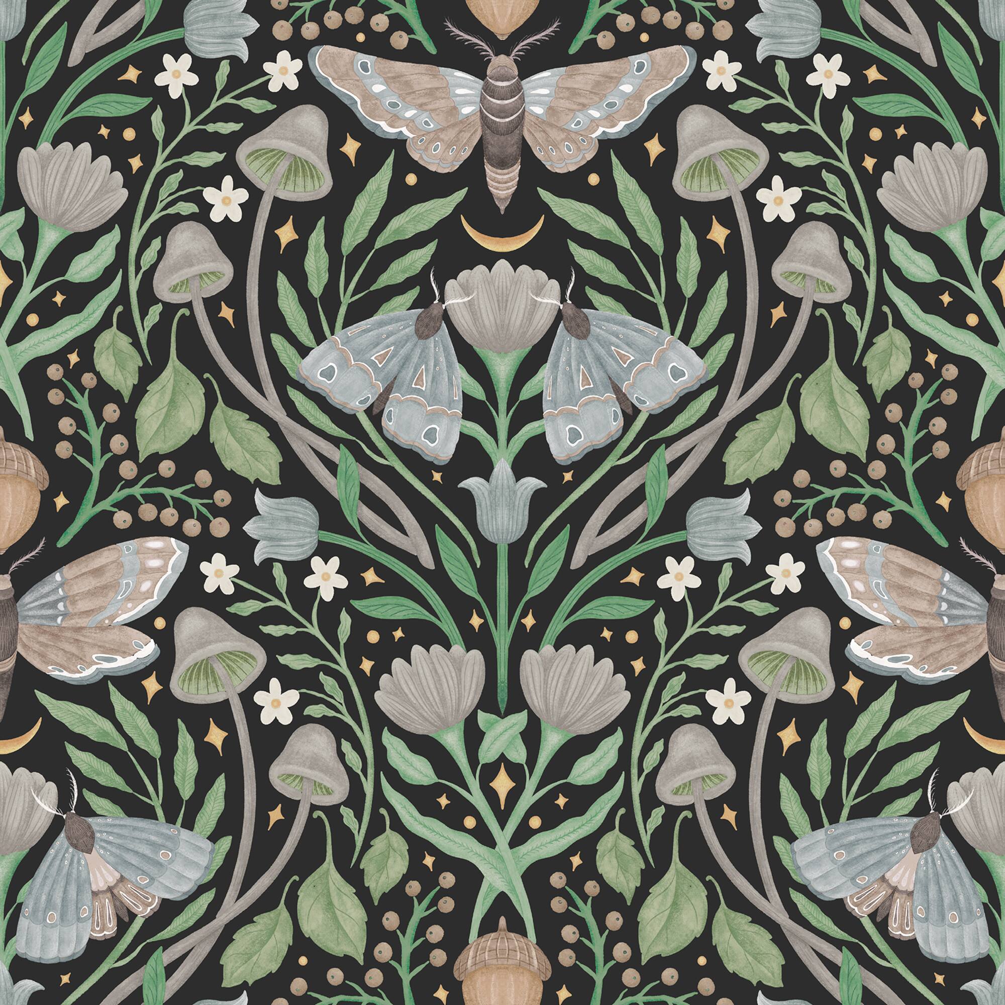 RoomMates Enchanted Forest Damask Peel & Stick Wallpaper
